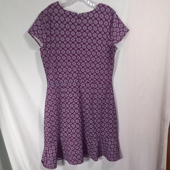 Banana Republic Huckleberry Print V-neck Dress Size 14 - Picture 4 of 4